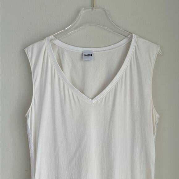 Wolford Ontario Tank Top Size Large 59244 V-neck Cream Satin Trim Minimalist - Picture 5 of 5